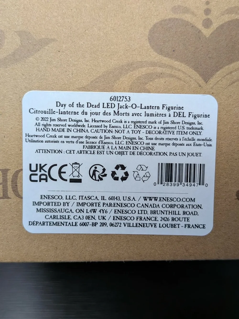 Jim Shore Heartwood Creek All Hallows Harvest Day of Dead LED Jack O Lantern NIB